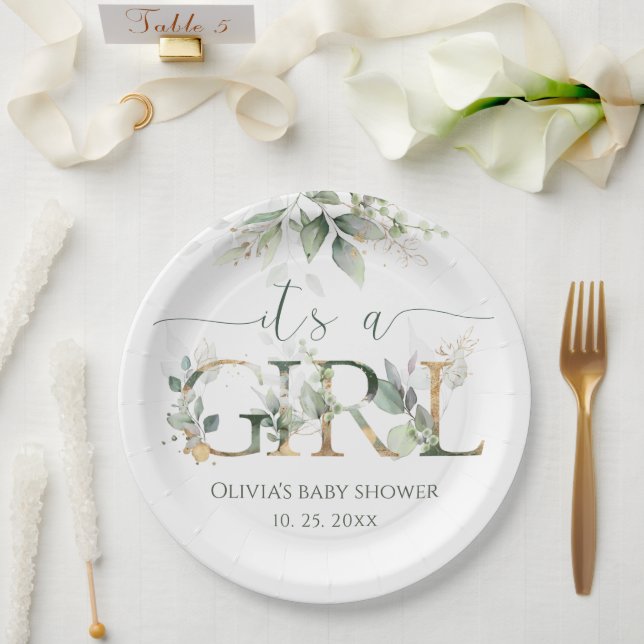 It's a Girl Baby Shower Party Plates (Wedding)