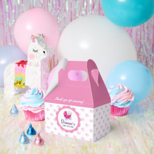 It's a Girl Baby Shower Pink Spiral Favour Box