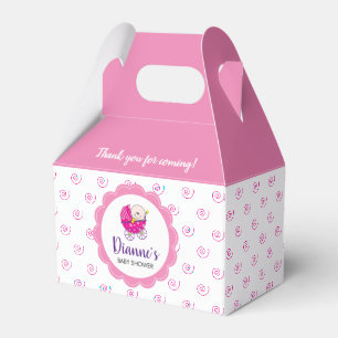 It's a Girl Baby Shower Pink Spiral Favour Box
