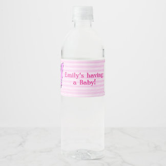 Its a Girl Baby Shower Water Bottle Labels