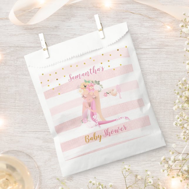 It's a Girl Beautiful Ballerina Baby Shower Favour Bag (Clipped)