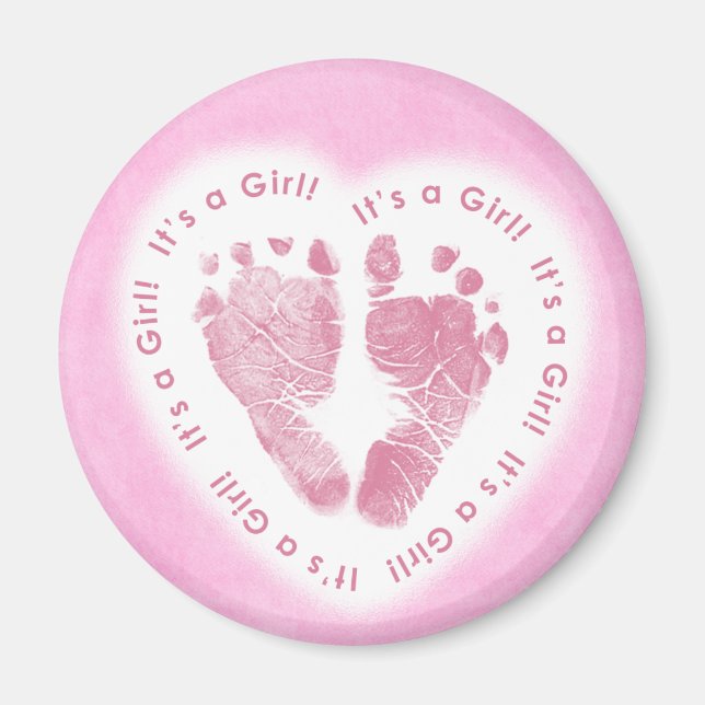 It's a Girl Birth Announcement Magnet (Front)