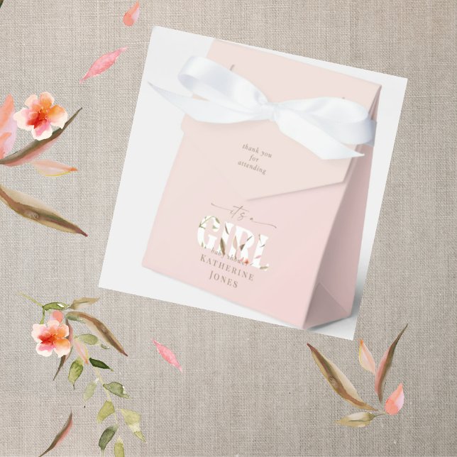 It's a Girl Blush Baby Shower Favor Box (Creator Uploaded)