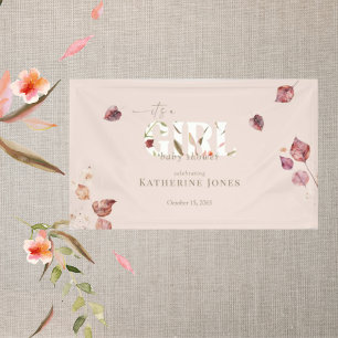 It's a Girl Blush Fall Baby Shower II Banner