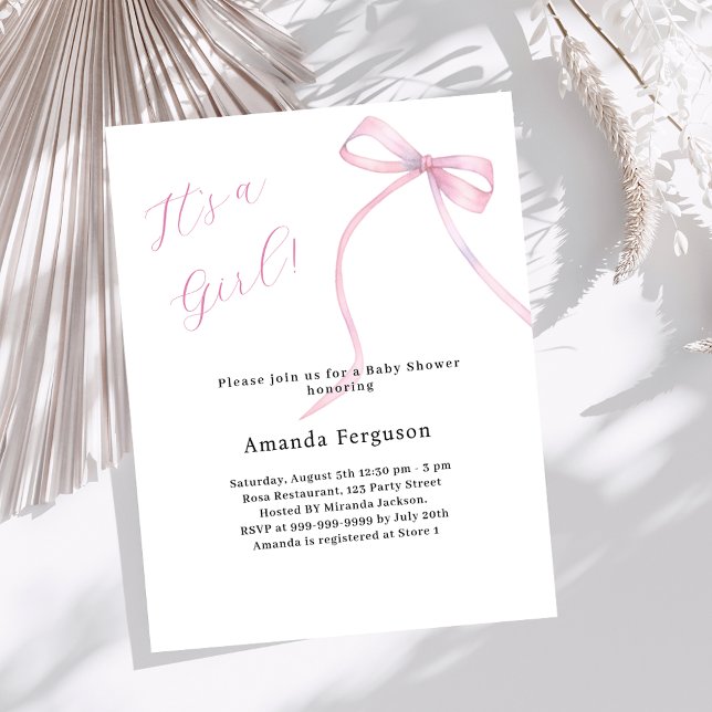 It's a girl bow elegant Baby Shower invitation (Creator Uploaded)