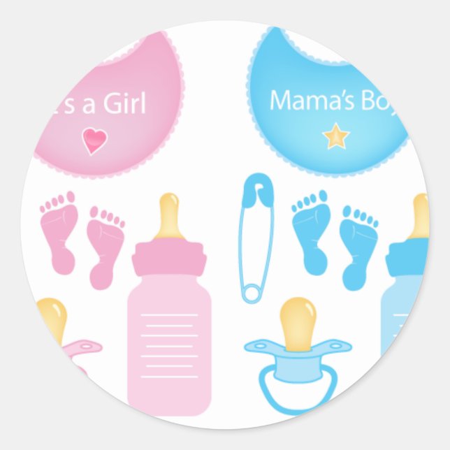 its a girl boy classic round sticker (Front)