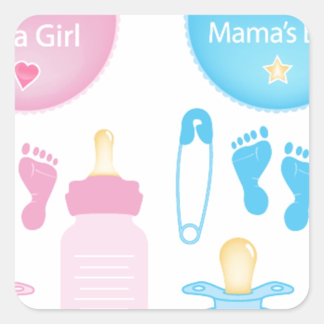 its a girl boy square sticker (Front)