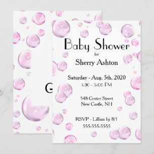 It's a Girl Bubble Pink Baby Shower Invitation