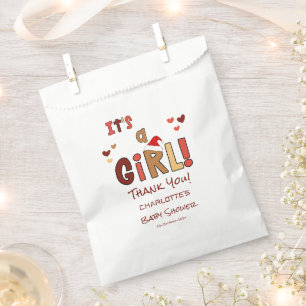 It's a Girl! Christmas Santa Hat Baby Shower Favour Bag