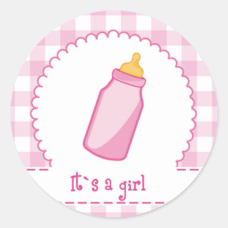 it's a girl classic round sticker