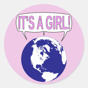 It's a Girl Classic Round Sticker