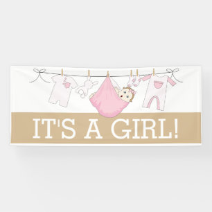 It's A Girl Clothesline Welcome Home Banner
