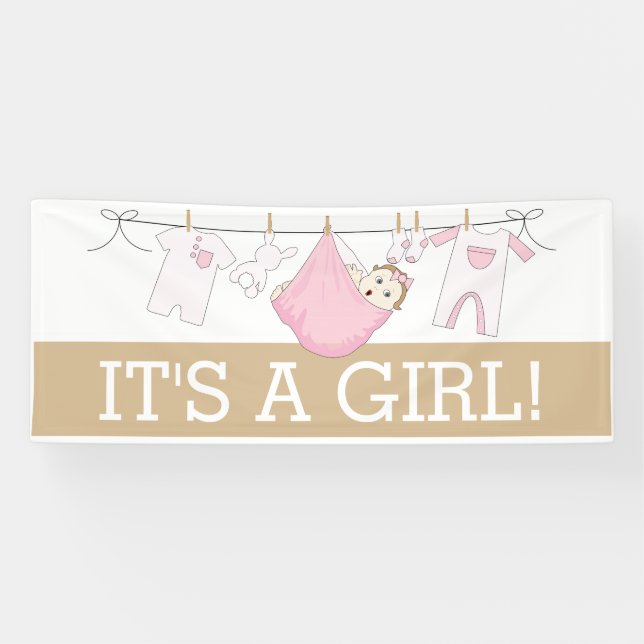 It's A Girl Clothesline Welcome Home Banner (Horizontal)