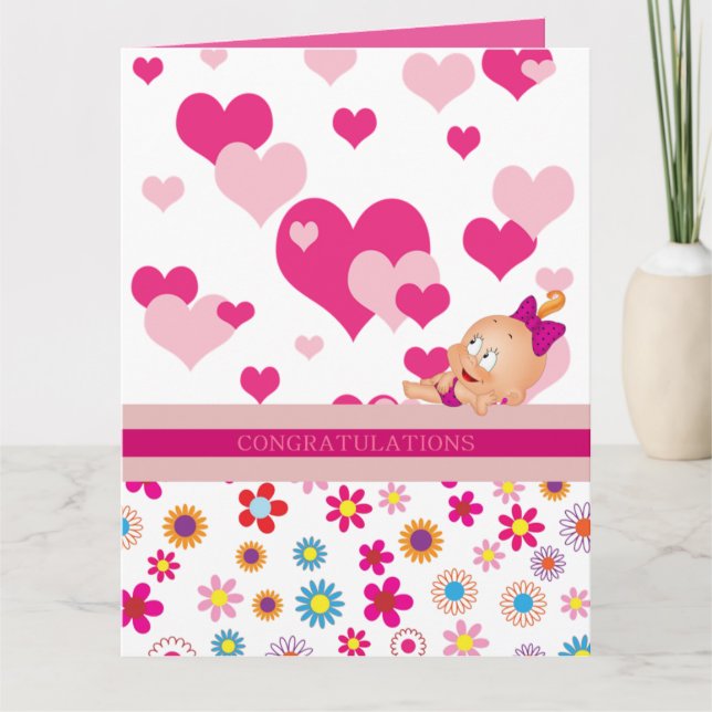 It's a girl : congratulations ! - card (Front)