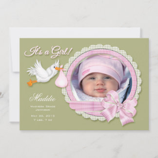 It's a Girl! Custom New Baby Announcement
