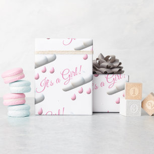 It's a girl Customizable Baby Shower Gift Wrap