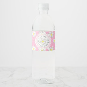 IT'S A GIRL Daisy Girl Baby Stower Bottle Labels