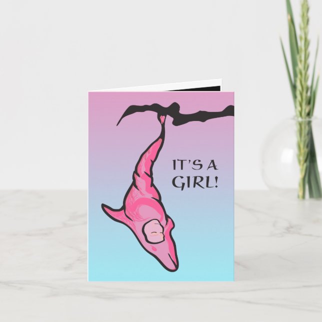 it's a girl! (dolphin cocoon) announcement (Front)