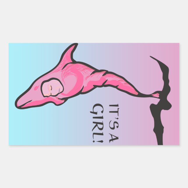 it's a girl! (dolphin cocoon) sticker (Front)