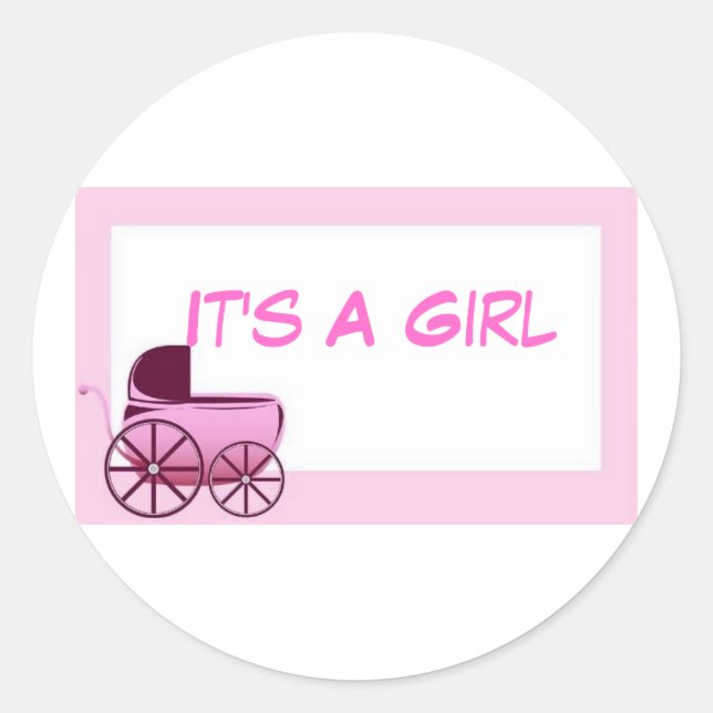 It's A Girl  Envelope Seals (Front)