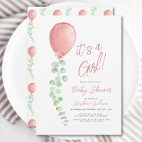 Its A Girl Eucalyptus Greenery Balloon Baby Shower