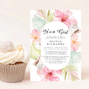 It's A Girl Floral Baby Shower Invitation