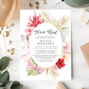 It's A Girl Floral Baby Shower Invitation