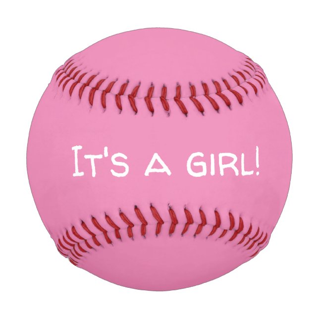 It's A Girl Gender Reveal Baseball (Front)