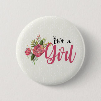 It's a Girl Gender Reveal Button Guns or Roses