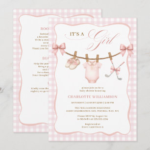 It's a Girl Golf Baby Shower All In One Invitation