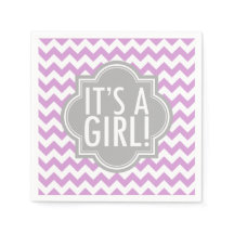 It's a Girl Lavender Chevron and Grey