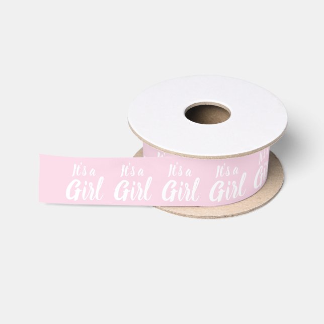 It's a Girl, light oink white, gift wrapping  Satin Ribbon (Spool)