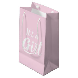 It's a Girl, light pink baby shower, gender reveal Small Gift Bag