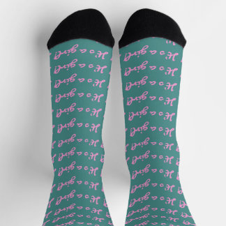 It's a Girl! Light Pink Script Baby Gender Reveal Socks