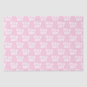 It's a Girl, light pink white baby shower gift Tis Tissue Paper