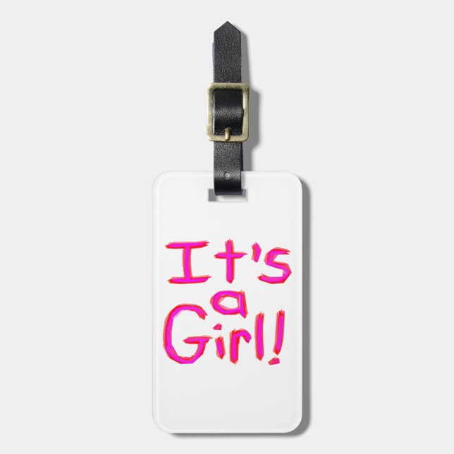 It's a Girl! Luggage Tag (Front Vertical)