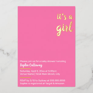 It's a Girl Minimalist Baby Shower
