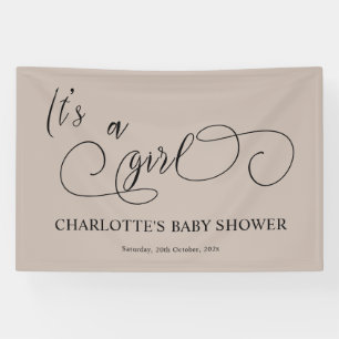 It's a Girl Modern Minimal Calligraphy Baby Shower Banner