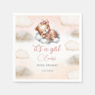 It's a girl modern watercolor girl baby shower  napkin