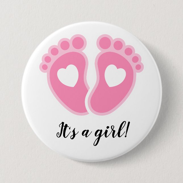 "It's A Girl!" New Father Button (Front)