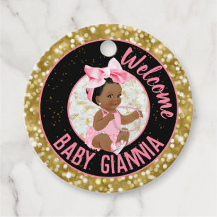 It's a Girl Pink and Gold Glitter Elegant  Favour Tags