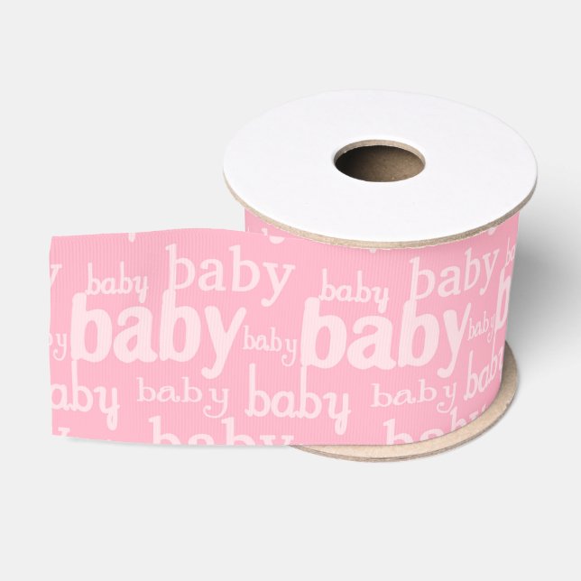 It's A Girl Pink Baby Shower Party Grosgrain Ribbon (Spool)