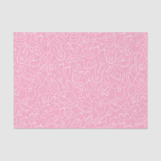 It's a Girl Pink Baby Shower Tissue Paper (Front)
