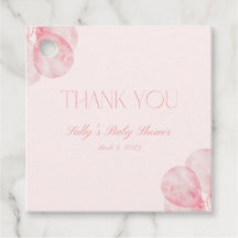it's A Girl Pink Balloons Baby Shower Tags