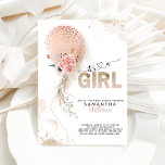 It's a Girl Pink Gold Pampas Balloon Baby Shower Invitation<br><div class="desc">A little girl is on her way? Of course you’ll celebrate!
This Watercolor Pink floral butterfly minimalist design help you plan a great Baby Shower!</div>