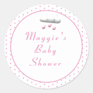It's a Girl Pink Polka-Dot Classic Round Sticker