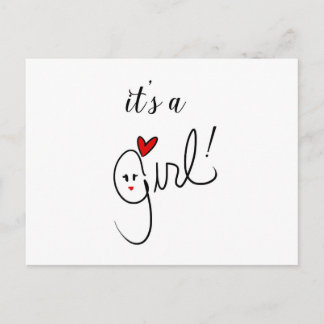 It's A Girl Postcard