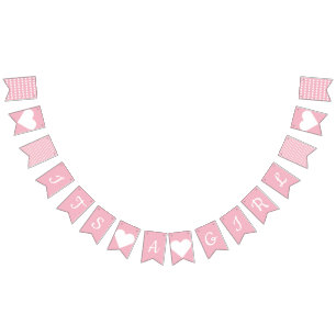 Its A Girl Preppy Bunting Flags