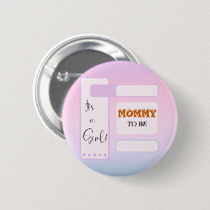 It's A Girl! Purple Gradient Cute Mommy-to-be 2 Inch Round Button