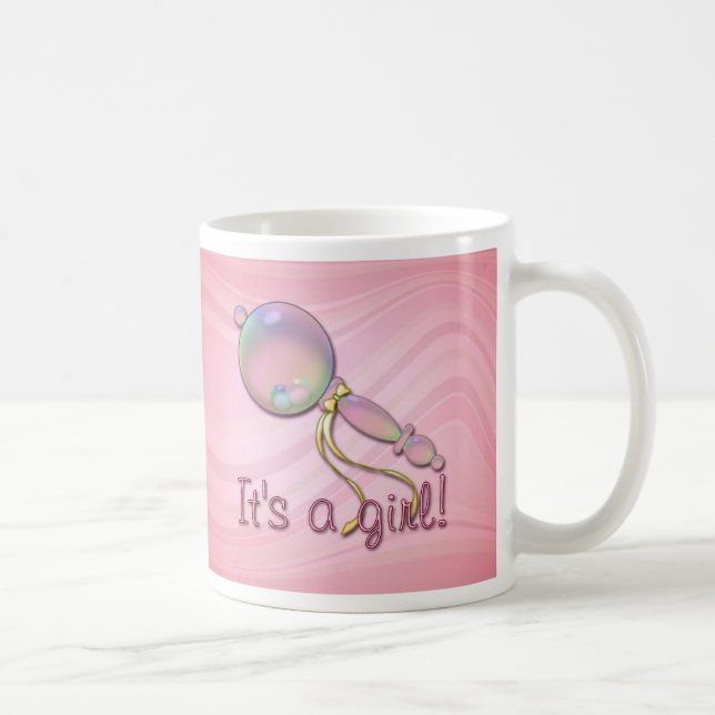 IT'S A GIRL RATTLE by SHARON SHARPE Coffee Mug (Right)